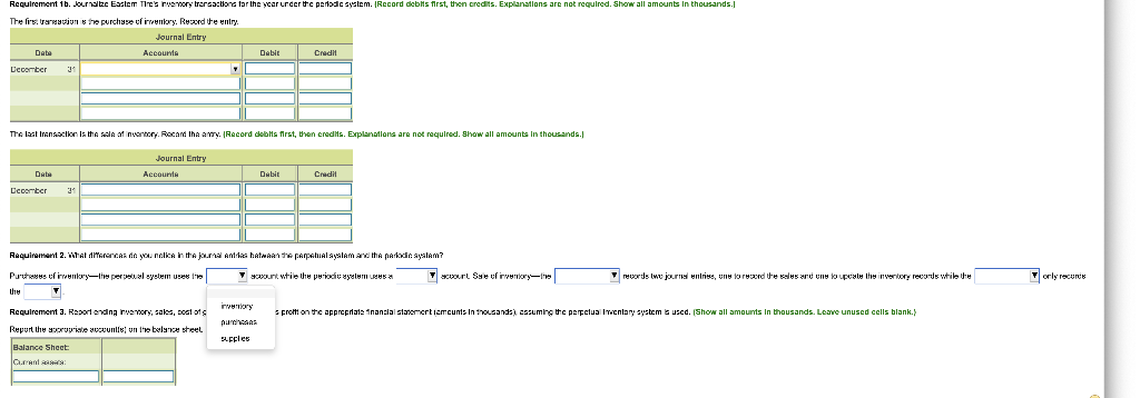 the following data for the year ended December 31, 2017 (ar cunts