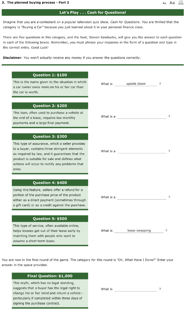 3. The planned buying process - Part 2 Aa Aa Let's
