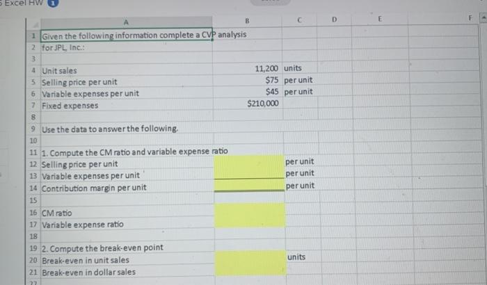 has provided its sales and expense data for the most recent period.