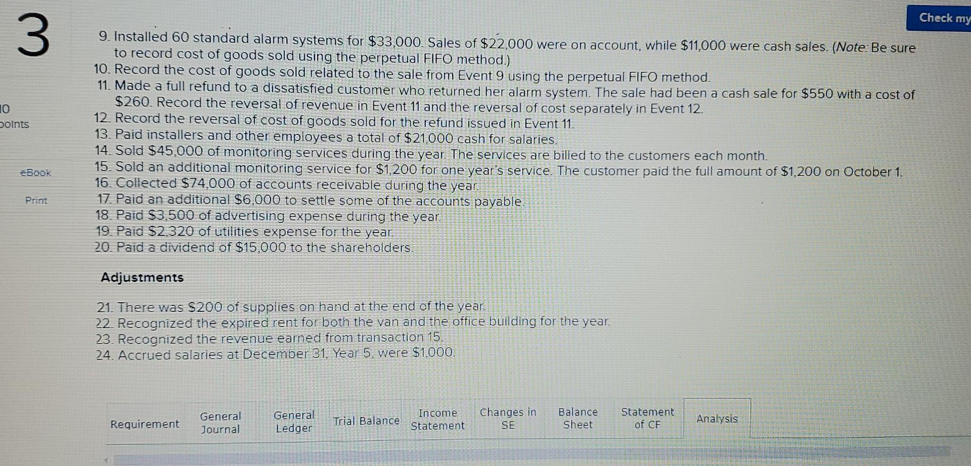 account balances of Pacilio Security Services, Inc. as of January 1, Year