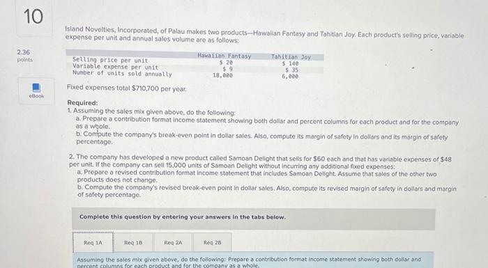 This is all one problem 10 2.36 points Book Island Novelties, Incorporated,