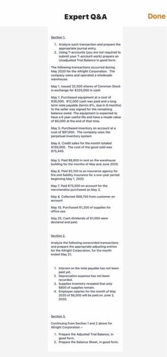 are not required to submit your account work prepare an Unadjunted Trial