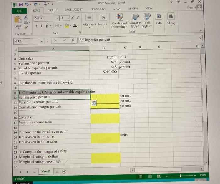 most recent period. The Controller has asked you prepare a spreadsheet that