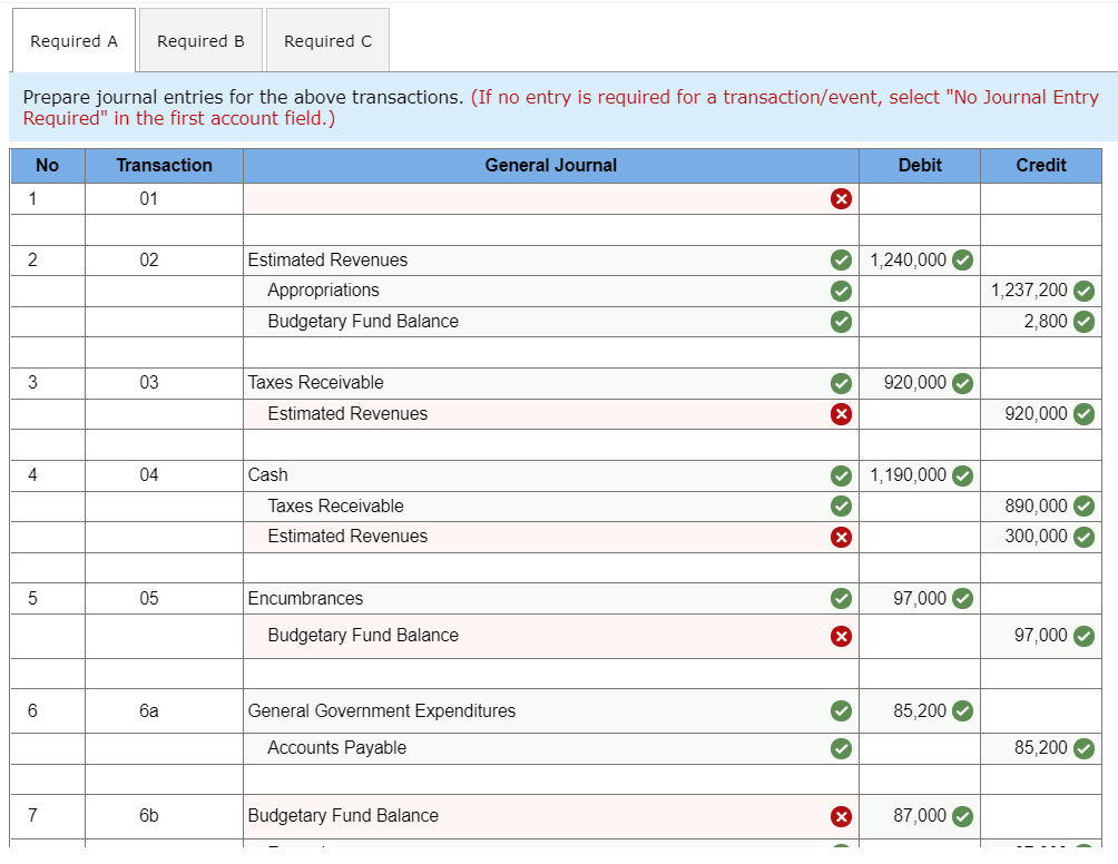 above transactions. (If no entry is required for a transaction/event, select "No