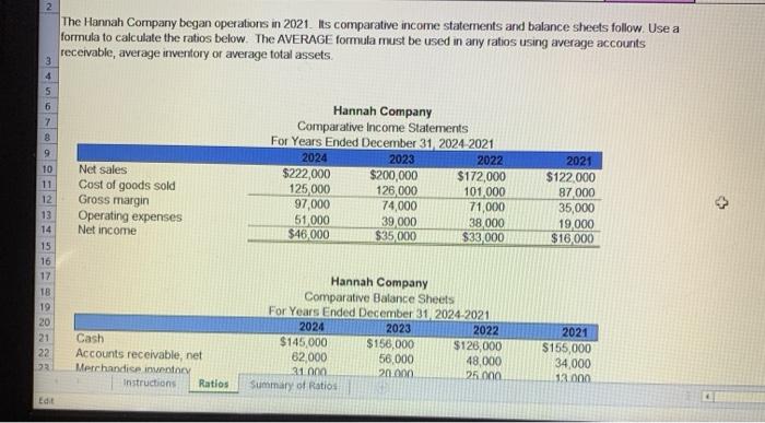 looking for some help with these excel formulas 2 The Hannah Company