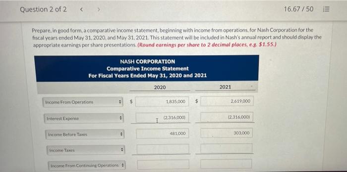 statements for the annual report to its shareholders for fiscal years ended