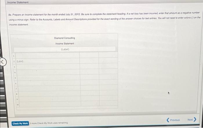debt incurred on July 5, 66,200 12. Recorded services provided on account