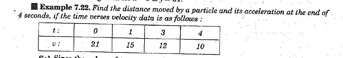  Example 7.22, Find the distance moved by a particle and its