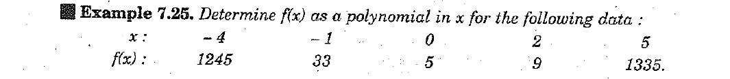  Example 7.25. Determine f(x) as a polynomial in x for the