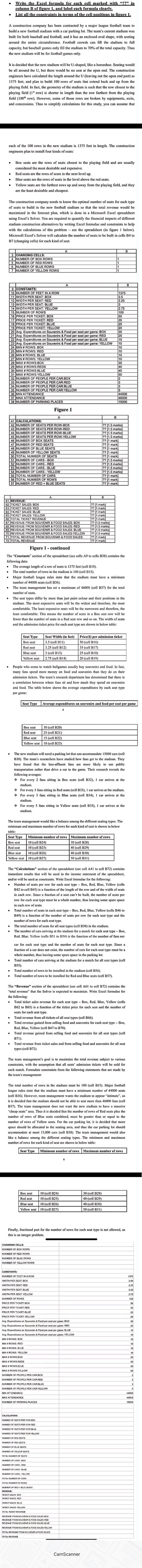  INFORMATION MANAGEMENT URGENT HELP NEEDED Write the Excel formula for each