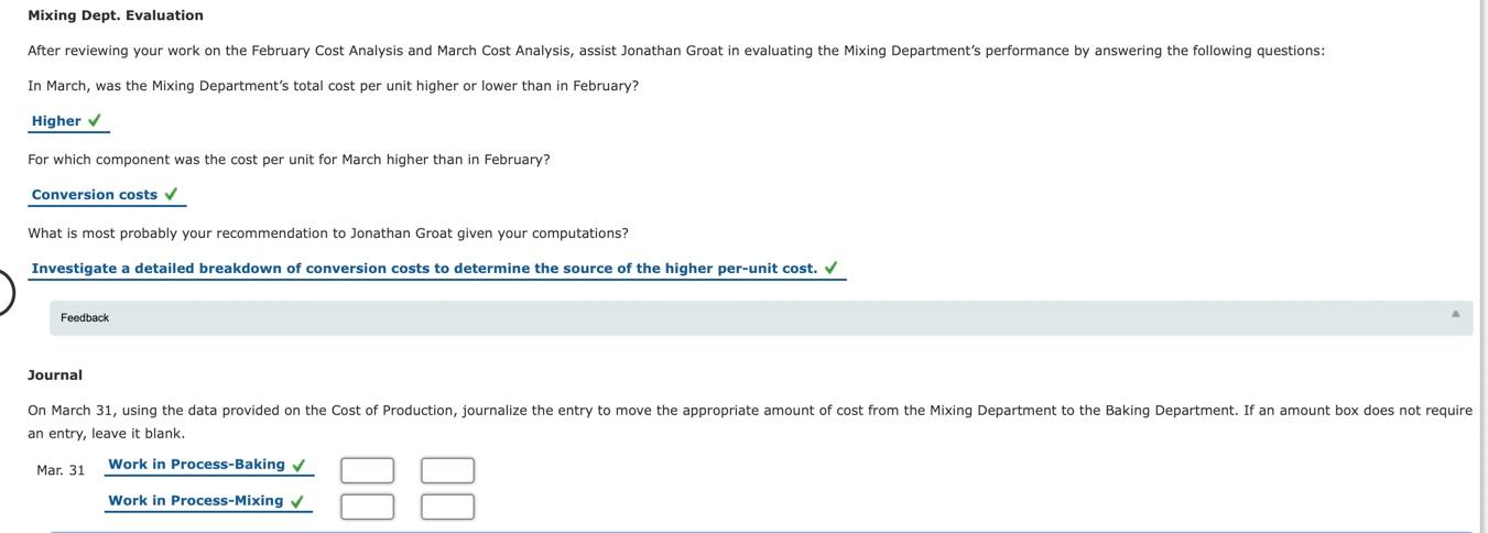 Mixing Department, the materials pass through the Baking and Packaging departments, emerging