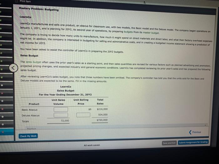  How do I calculate the budgeting for this problem? Printem Mastery