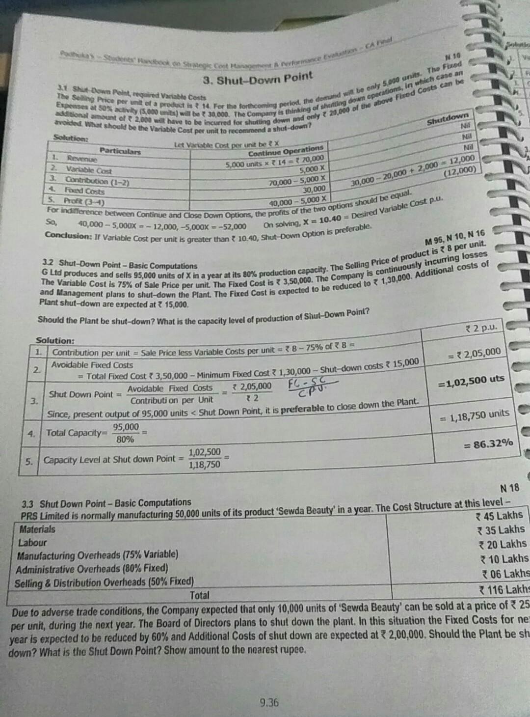  need project report N10 3. Shut-Down Point 31 Shut Down Point,
