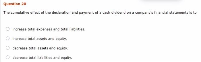 ASAP, final answer only, direct thumpsup;) Question 20 The cumulative effect of