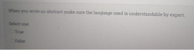 you an abstract make sure the language used is understandable by expert