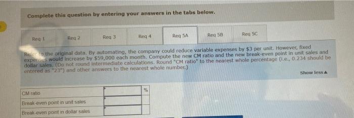 unit) $10,000 Variable expenses 156,000 Contribution 100,000 Fidantes 116,00 $ 12,000) Required: