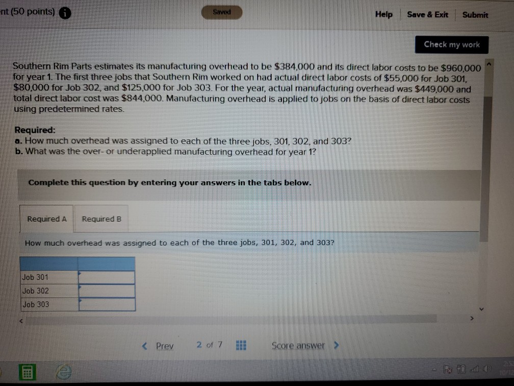  -nt (50 points) Saved Help Save & Exit Submit Check my