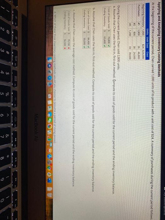  WW JUULIPUUNS Applying and Analyzing Inventory Costing Methods At the beginning