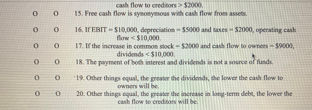0 O 2. Interest" more likely appears on an income statement than