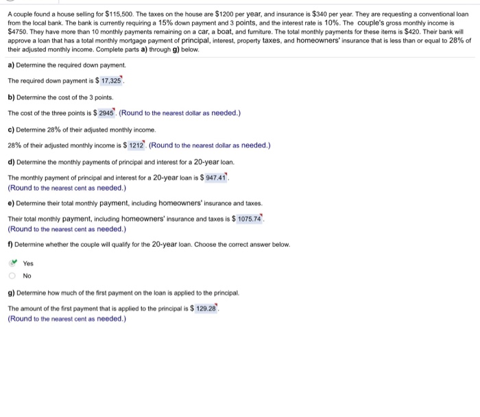 Please help me solve this problem (a-g). Show all work please. Thank
