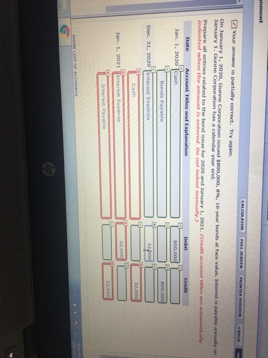  Your answer is partially correct. Try again. CALCULATOR FULL SCREEN PRINTER