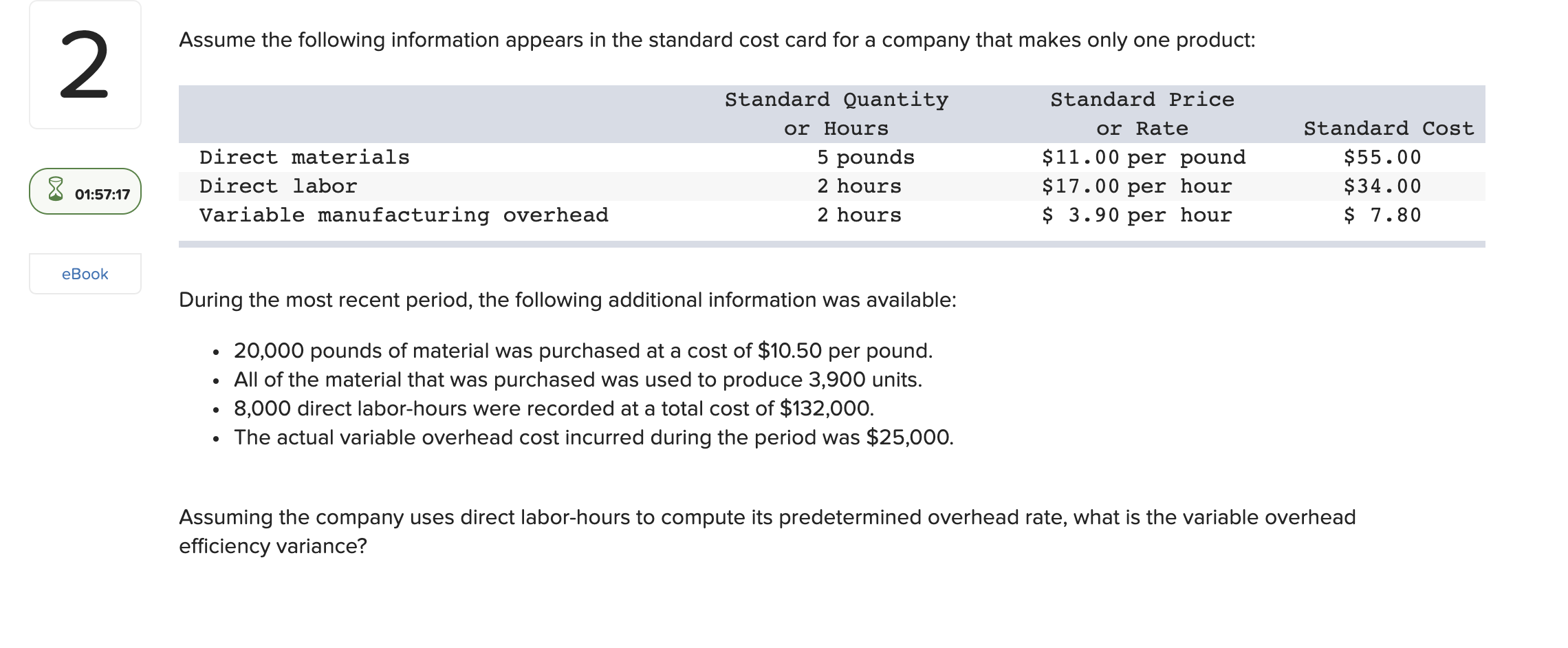company's flexible budget for manufacturing overhead are given below: 1,400 MHS Denominator
