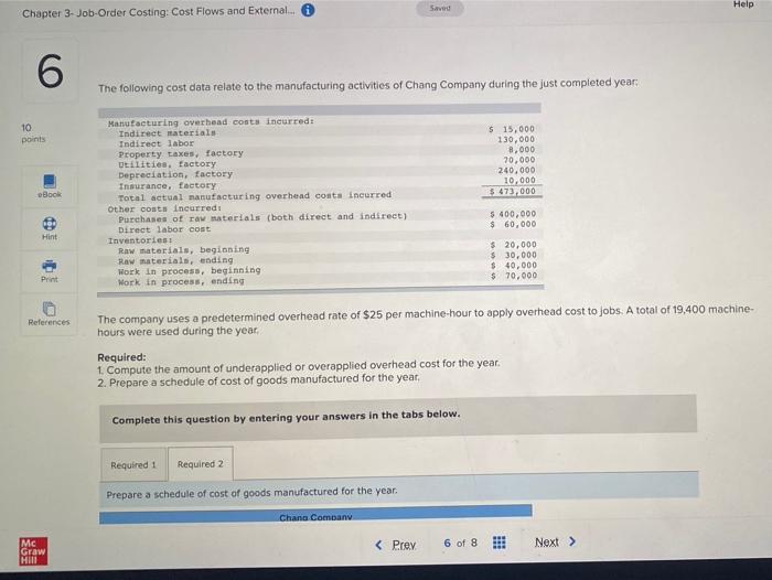 Saved Help Help Chapter 3- Job-Order Costing: Cost Flows and External...