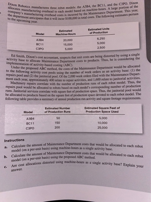  allocates manufacturing overhead to each model based on machine-hours. A large