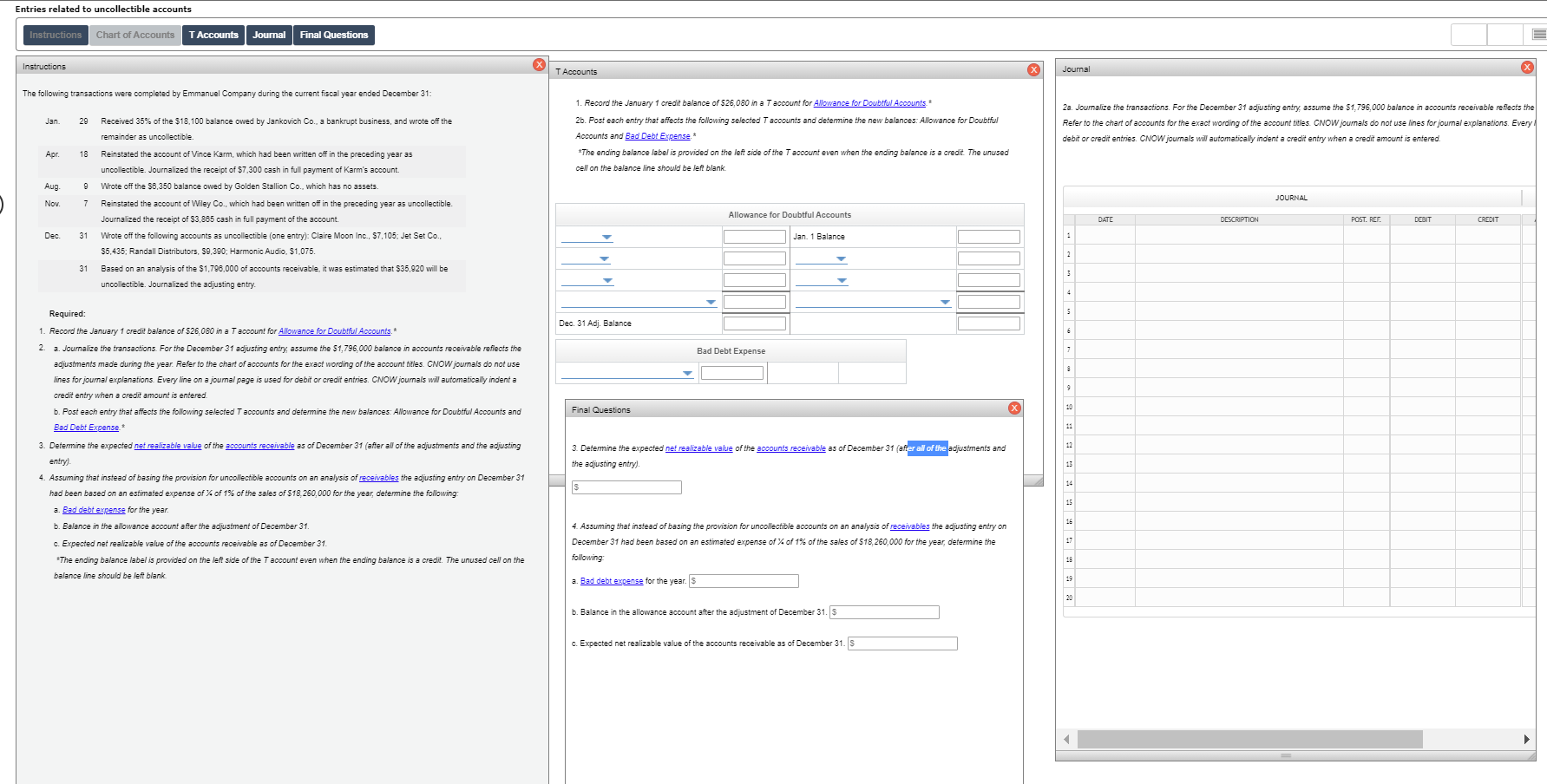 and sales for Celebrity Tan Co. and Ranchworks Co. are as follows: