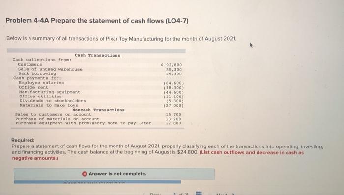  Got this question wrong and need help! Problem 4-4A Prepare the