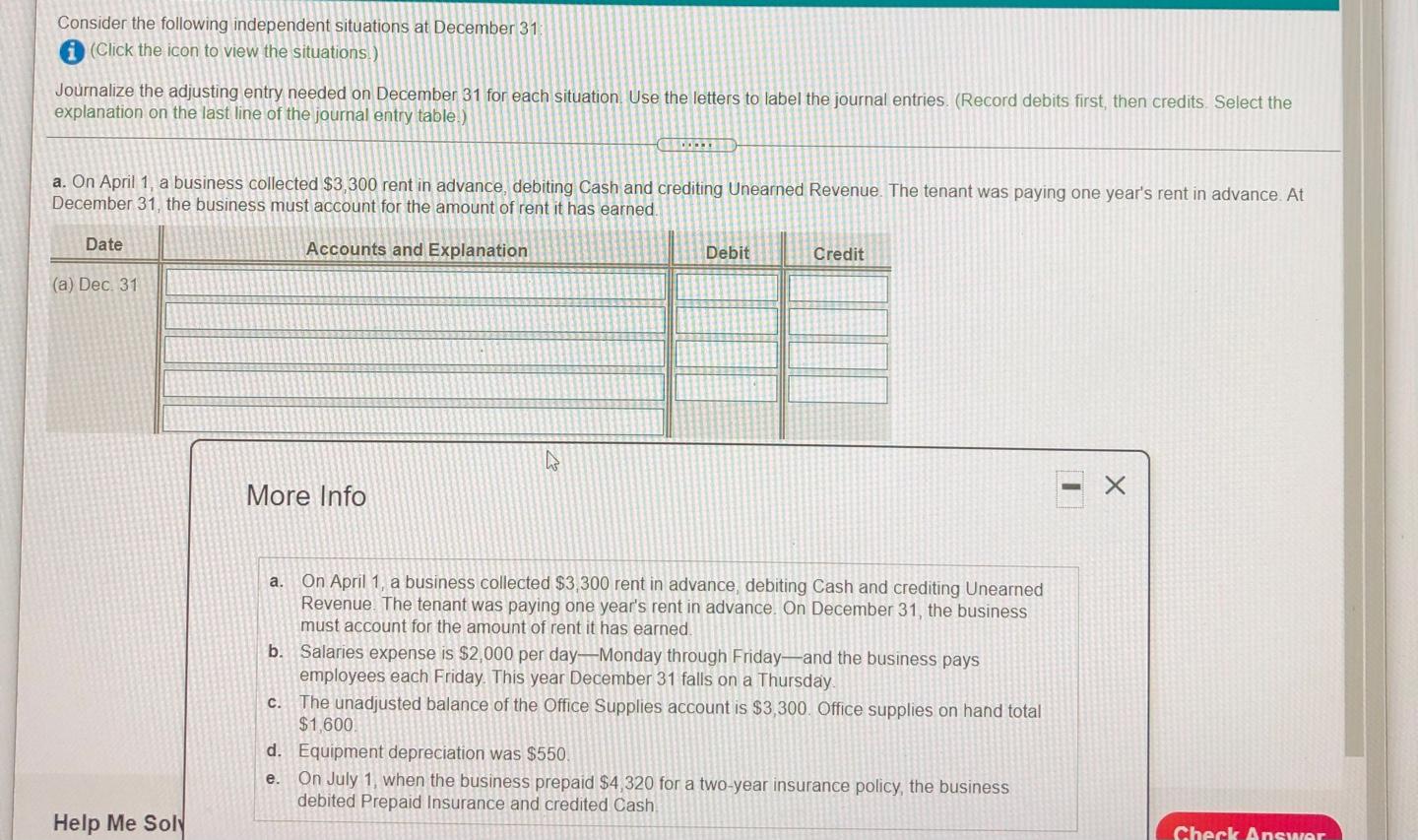 what is the answer for each blank? Consider the following independent situations
