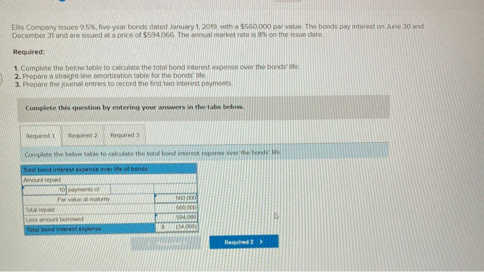  Elis Company issues 9.5%, five year bonds dated January 1, 2019