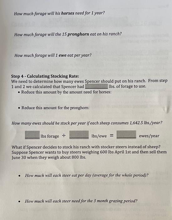 Total Usable Forage Supply: Spencer Smith has a ranch in the southern