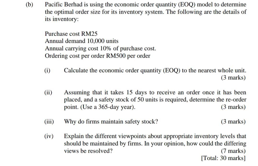 PLEASE HELP ME ON THIS ......................... EMERGENCY .................... (b) Pacific Berhad is