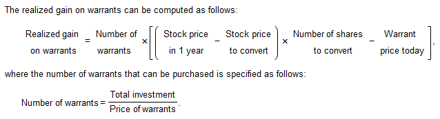 and D. Common stock versus warrant investment Personal Finance Problem Tom Baldwin