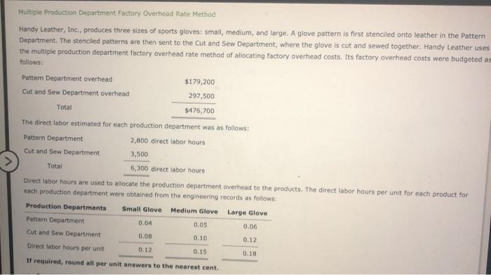  can i have help with this and a explanation. Multiple Production