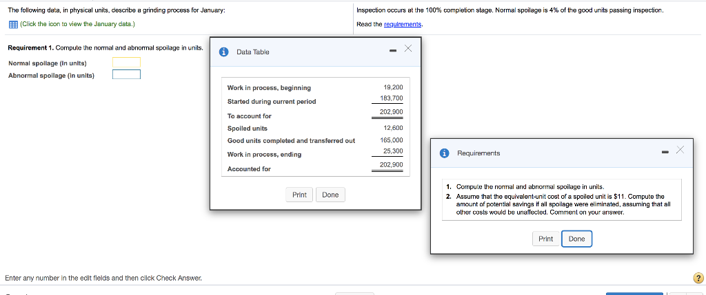  The following data, in physical units, describe a grinding process for