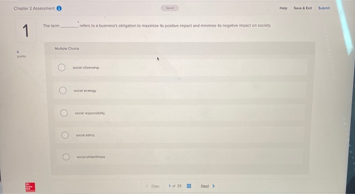  Chapter 2 Assessment Help Save & Exit Submit Submit The term