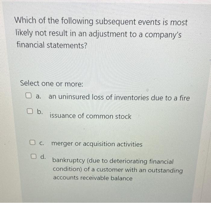 note : select one or more answer Which of the following