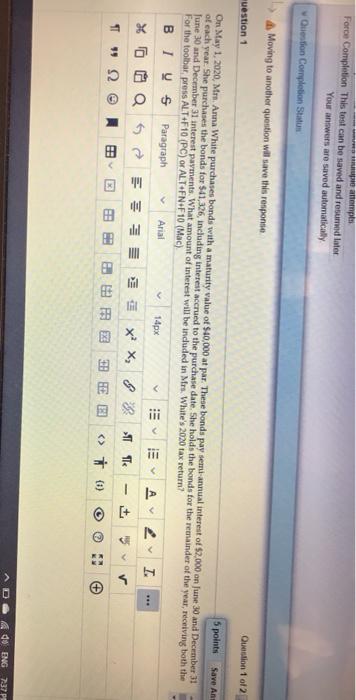 2 stion 1 5 points Save Anne On May 1, 2020, Mrs.