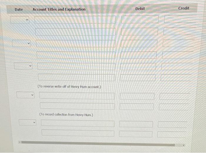of total accounts receivable will eventually be uncollectible for the Sheffield Rental