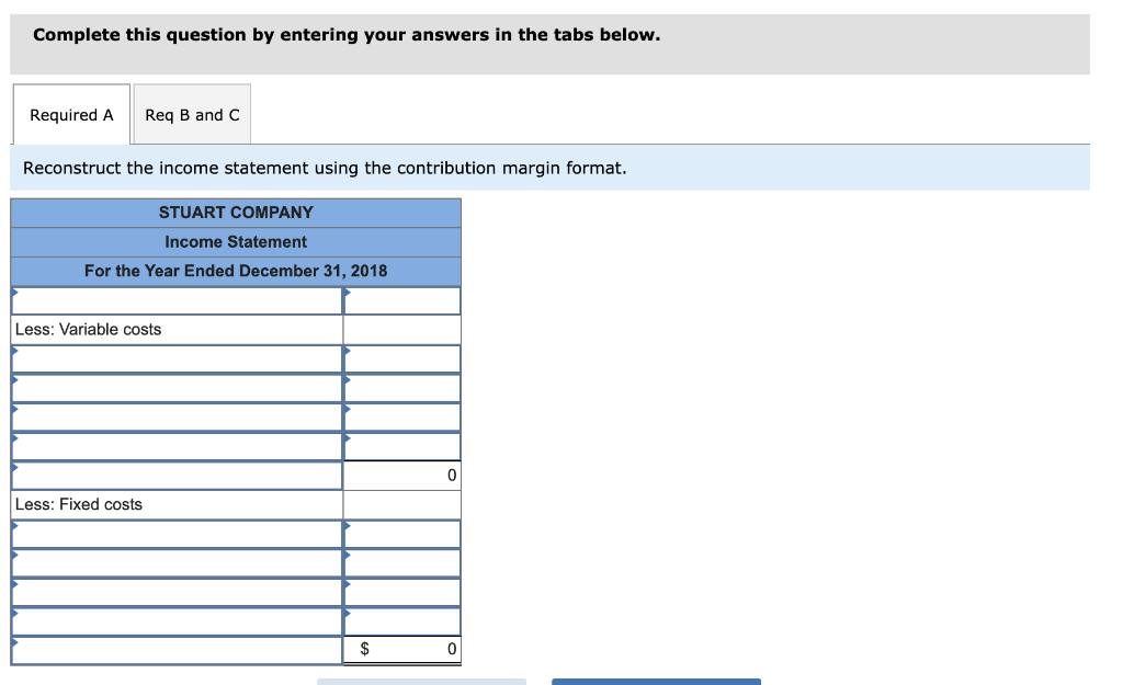 magnitude of operating leverage LO 2-3, 2-4 The following income statement was