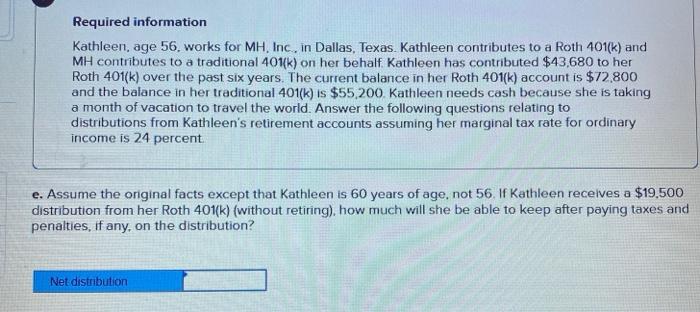 six years. The current balance in her Roth 401(k) account is $72,800