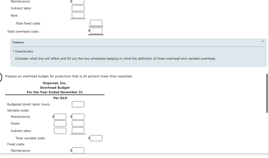 for Engersol, Inc., has developed a flexible budget for overhead costs. Engersol,