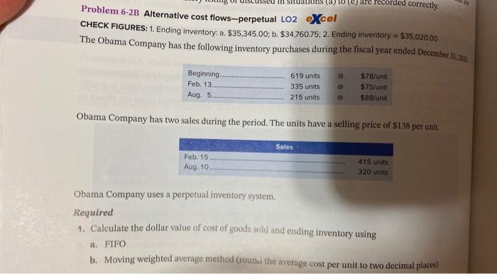 second problem. per unit to two decimal places). ALTERNATE PROBLEMS Problem 6-1B