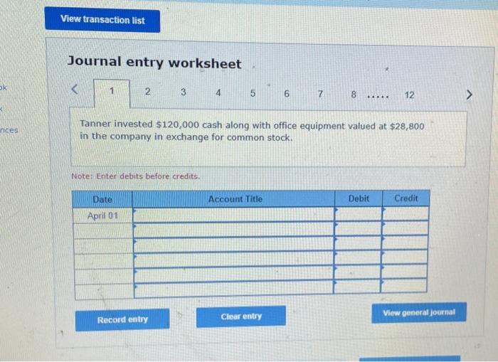 balance LO A1, P1 Karla Tanner opened a Web consulting business called