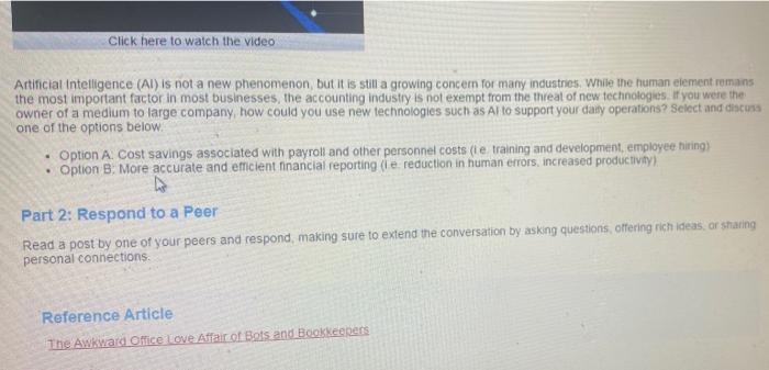  Click here to watch the video Artificial Intelligence (AI) is not