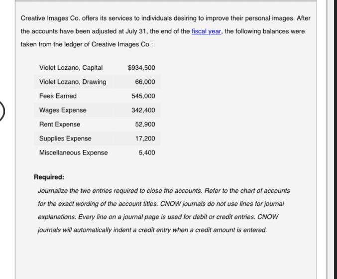 help please !!! Creative Images Co. offers its services to individuals desiring