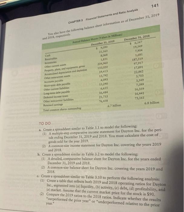  Please make sure that you use excel spreadsheet to complete this