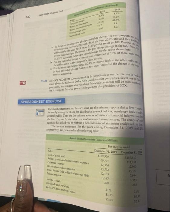 assignment. Go to your textbook page P140-141 (Dayton Products, Inc) and provide